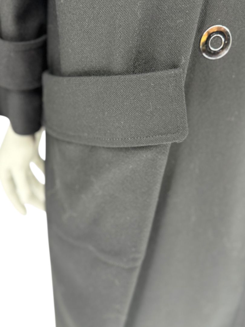 Pamella Roland Black Double-Breasted Grommet Detail Coat – Large