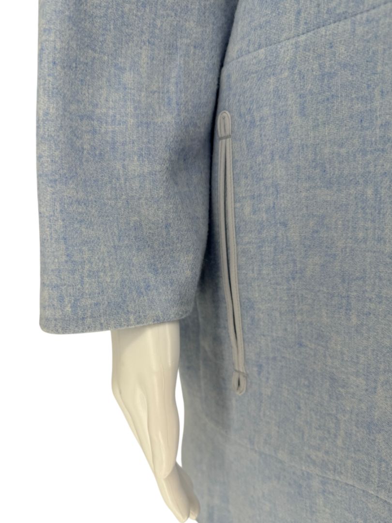 Agnona Light Blue Hooded Wool-Cashmere Coat - Size S