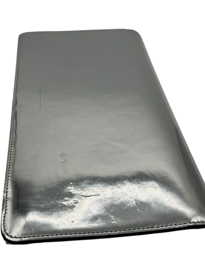 Gucci Metallic Silver Leather Clutch