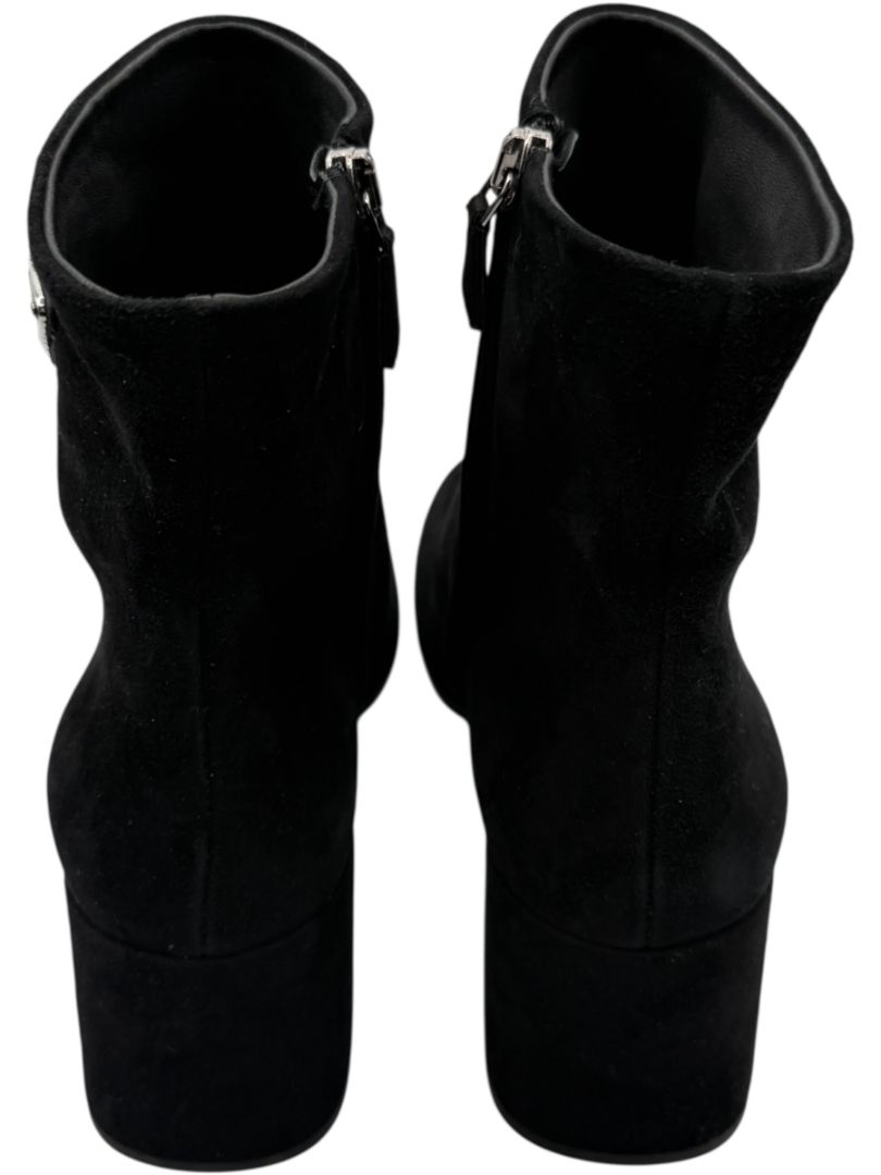 Prada Black Suede Ankle Boots – Size 39.5