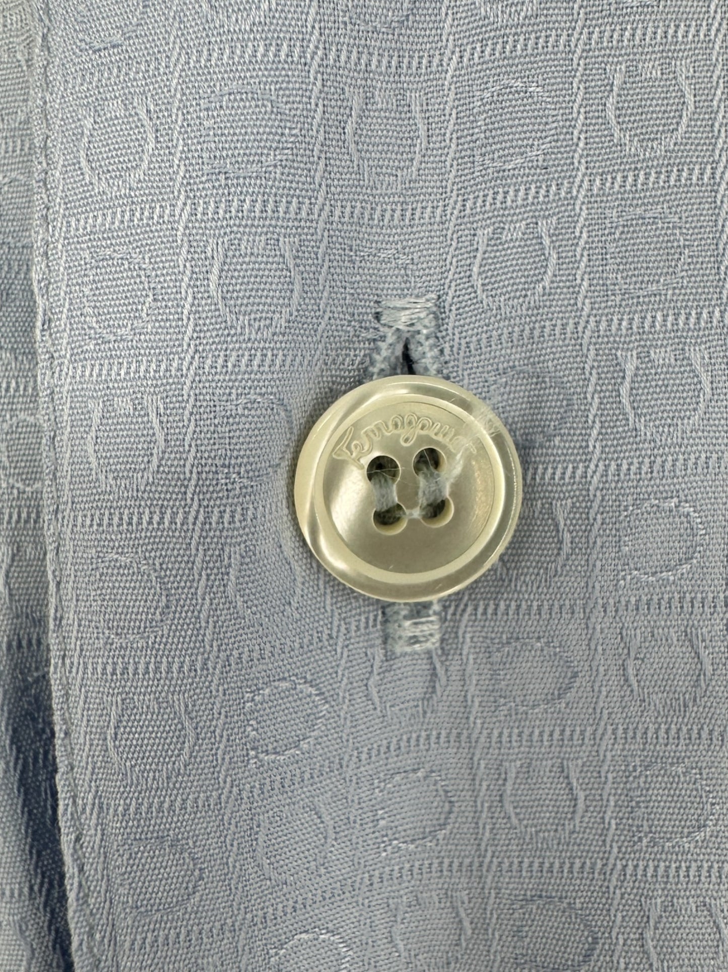 Salvatore Ferragamo Light Blue Patterned Dress Shirt – Size M (Men's)