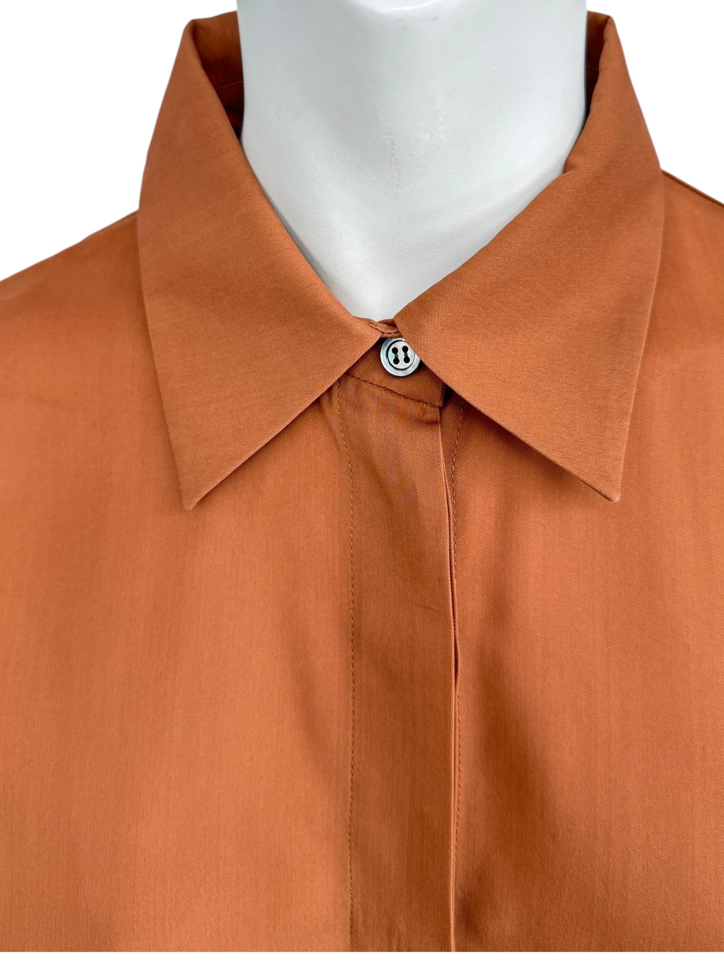 Derek Lam Rust Silk Long Shirt – Size 6 US / 42 IT / 38 FR / 10 GB