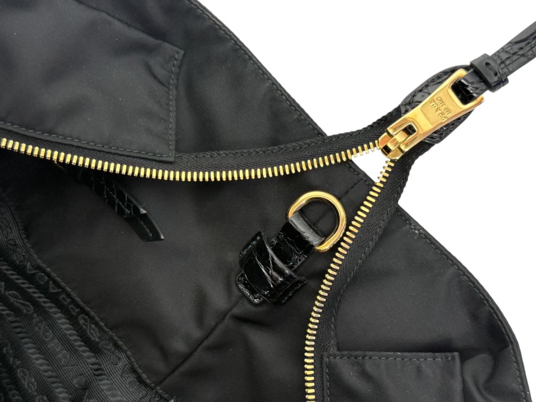 Prada Tessuto Nylon & Leather Trim Tote – Nero