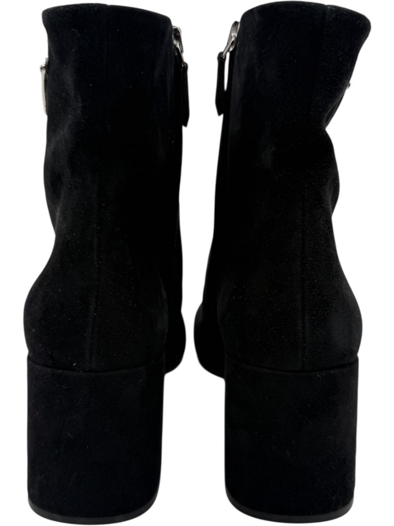 Prada Black Suede Ankle Boots – Size 39.5