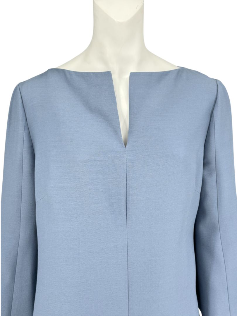 VALENTINO Blue Wool-Silk A-Line Dress – IT 46