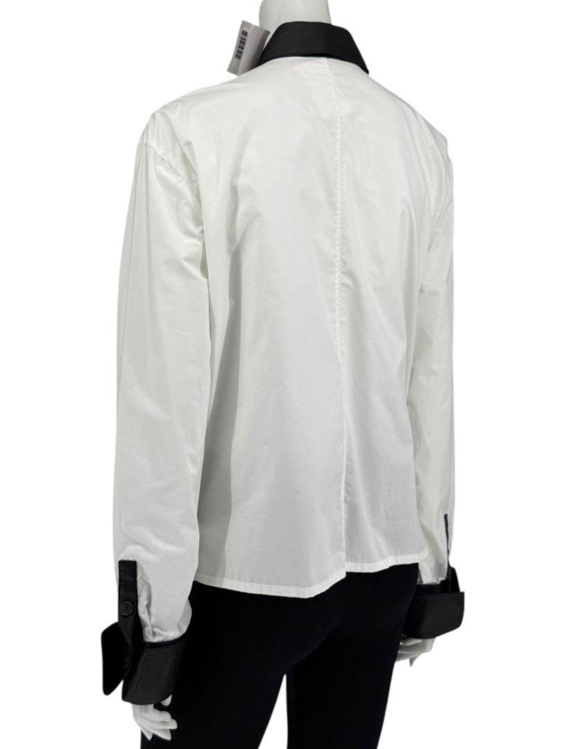 NWT Loewe Black & White Leather Panel Shirt – Size 34