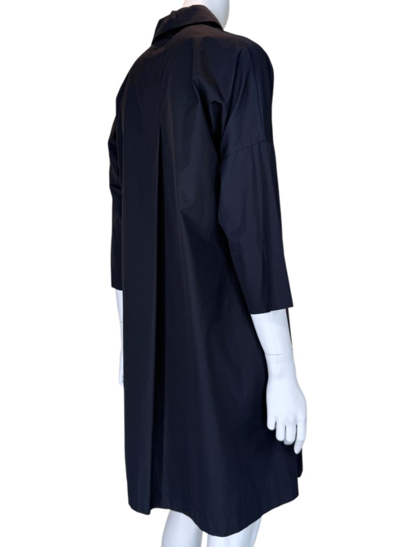 Akris Punto Black Cotton Shirt Dress with Button Detail – Size US 2