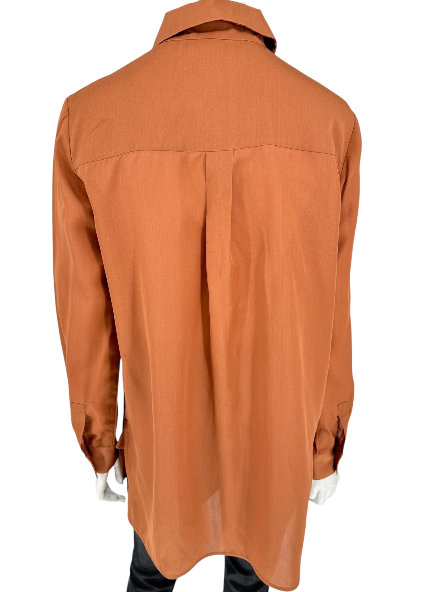 Derek Lam Rust Silk Long Shirt – Size 6 US / 42 IT / 38 FR / 10 GB