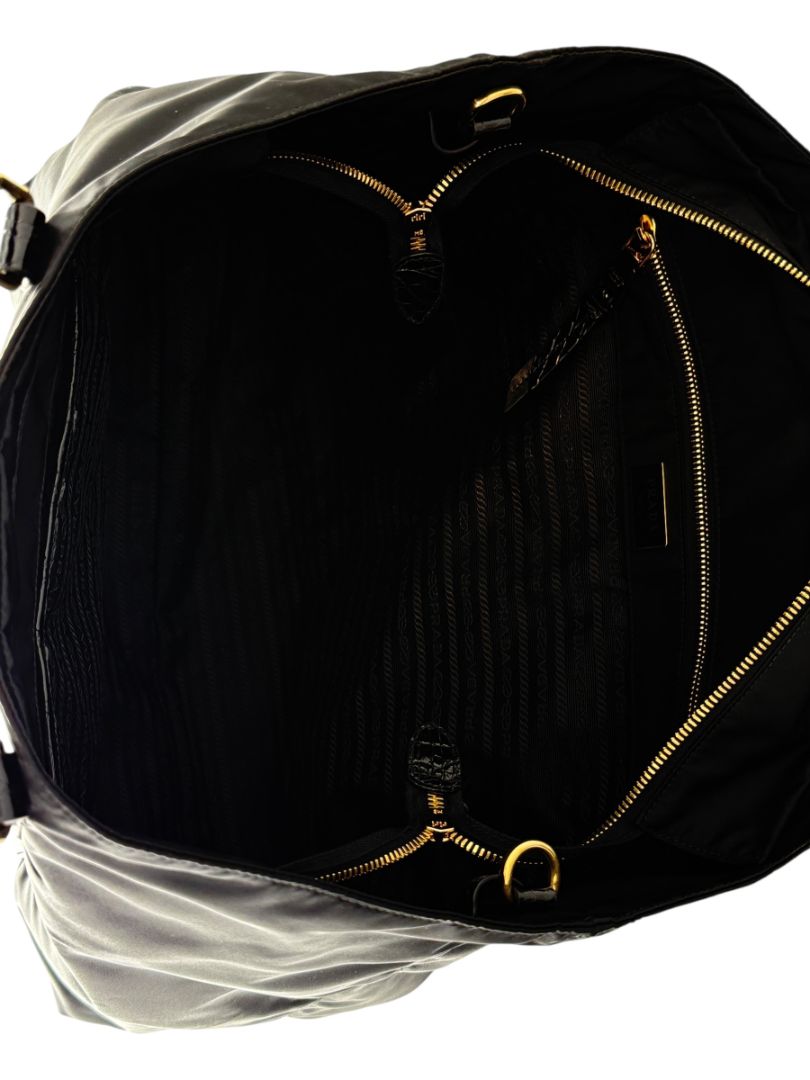 Prada Tessuto Nylon & Leather Trim Tote – Nero