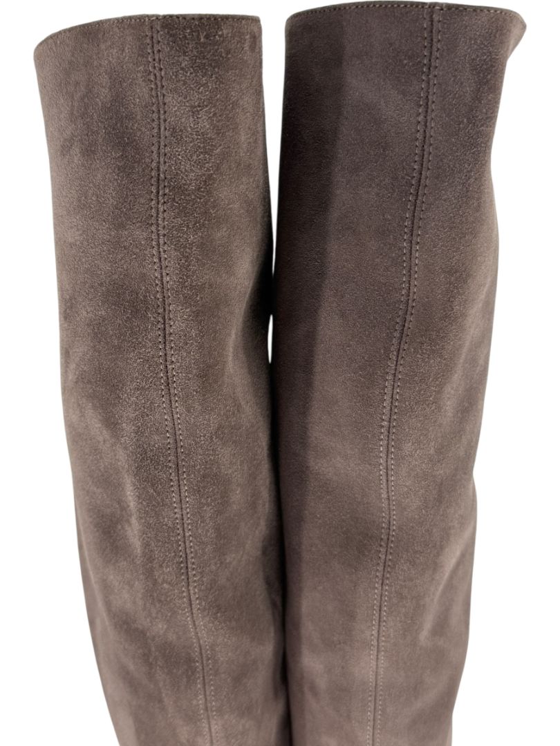 Saint Laurent Taupe Suede Over-the-Knee Boots – Size 39.5