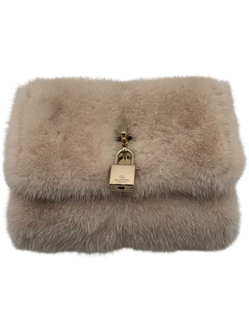 Valentino Mink Turnlock Flap Bag - Pink