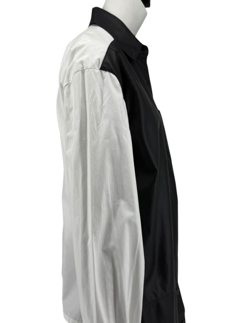 NWT Loewe Black & White Leather Panel Shirt – Size 34