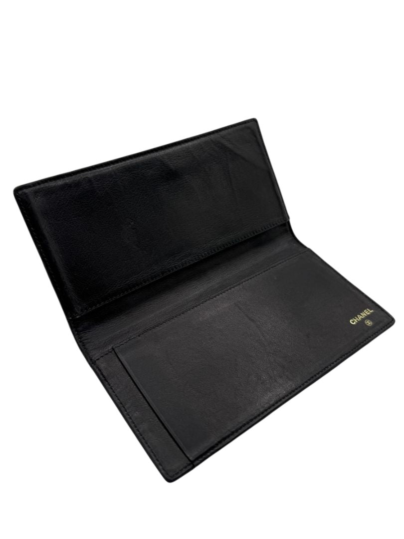 Chanel Black Caviar Leather CC Checkbook Holder – Made in Italy