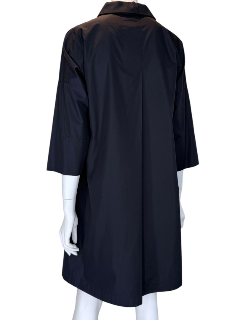 Akris Punto Black Cotton Shirt Dress with Button Detail – Size US 2