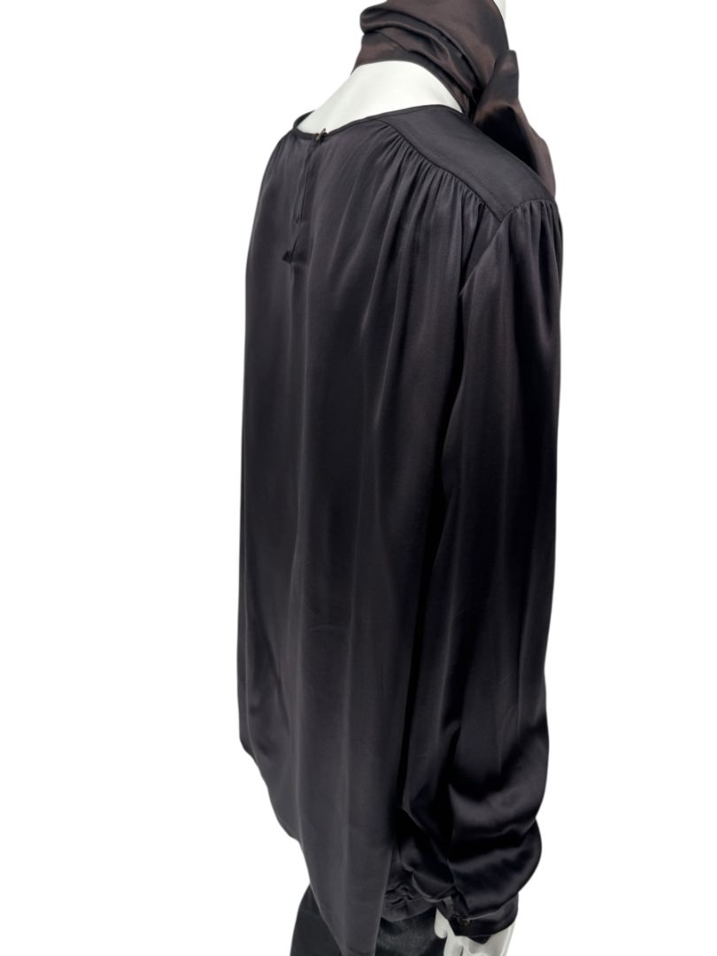 Etro Black Silk Bow-Neck Blouse – Size IT 46 (US 10)
