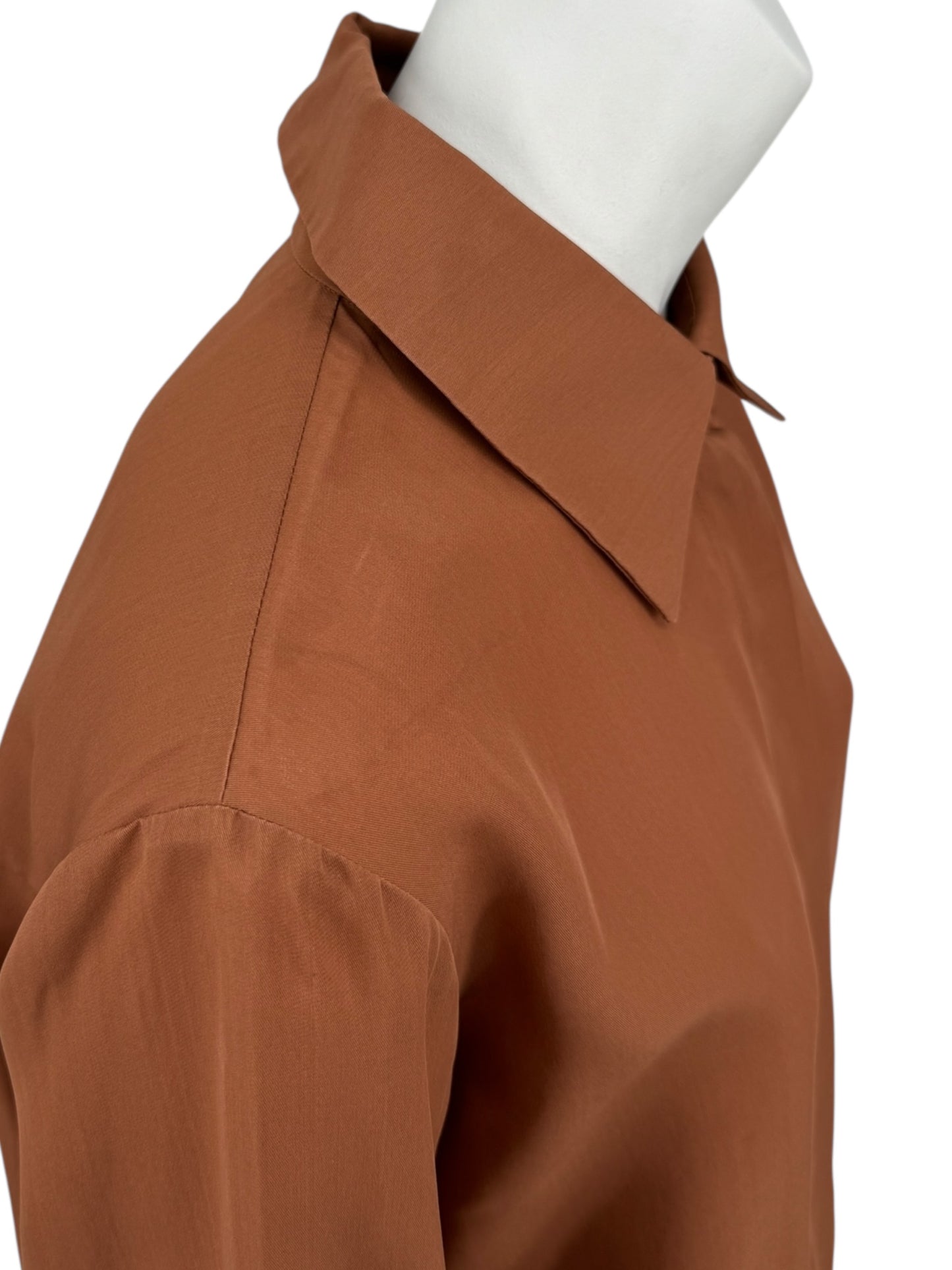 Derek Lam Rust Silk Long Shirt – Size 6 US / 42 IT / 38 FR / 10 GB
