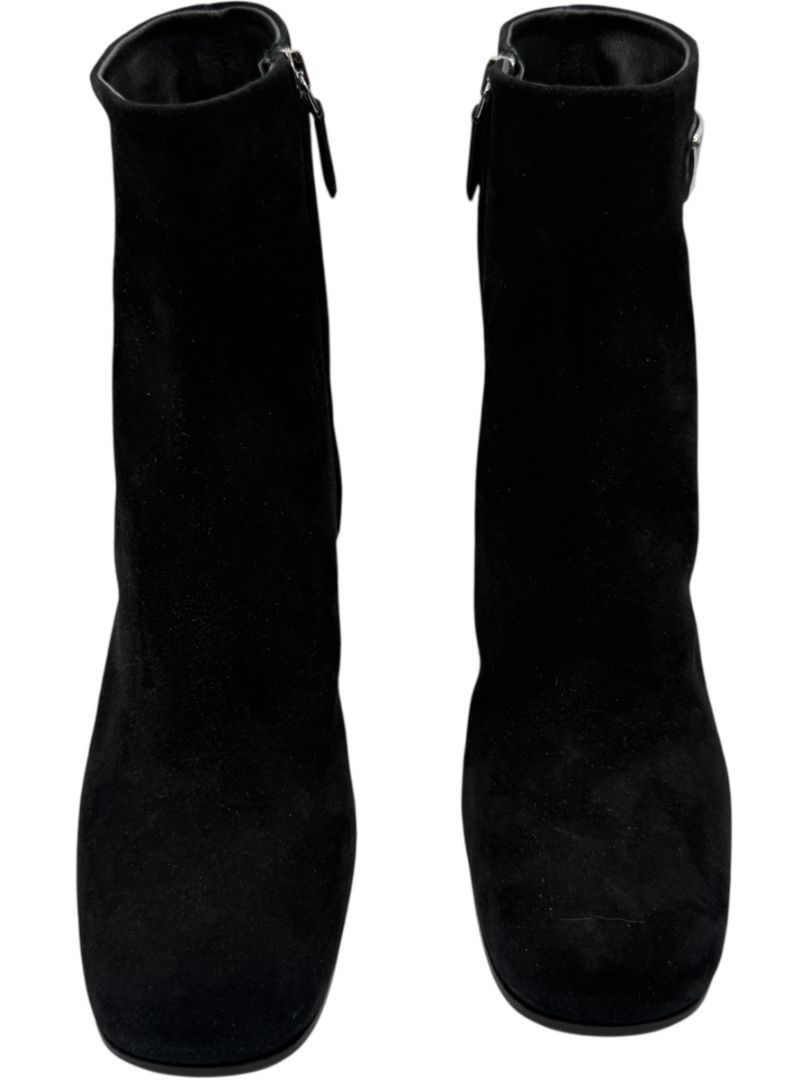 Prada Black Suede Ankle Boots – Size 39.5