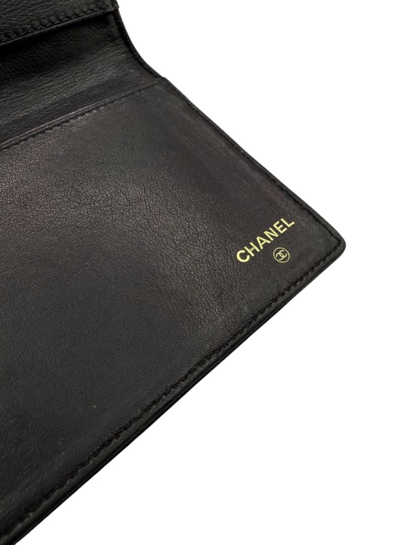 Chanel Black Caviar Leather CC Checkbook Holder – Made in Italy