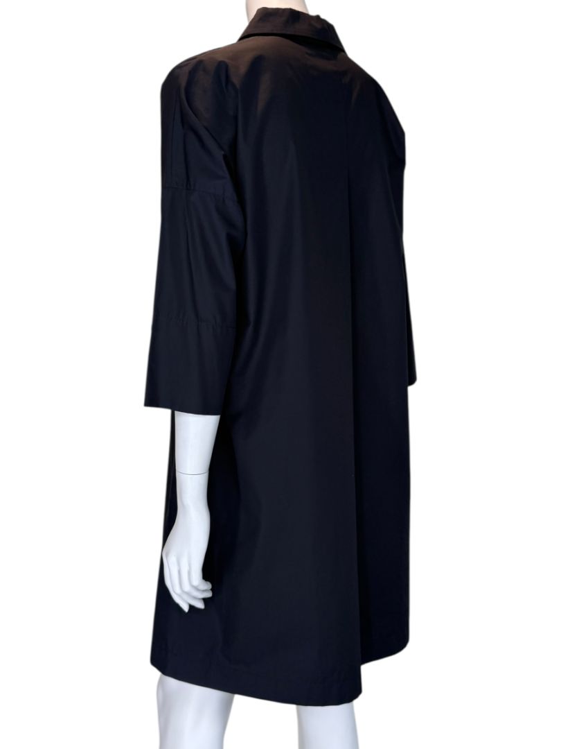 Akris Punto Black Cotton Shirt Dress with Button Detail – Size US 2
