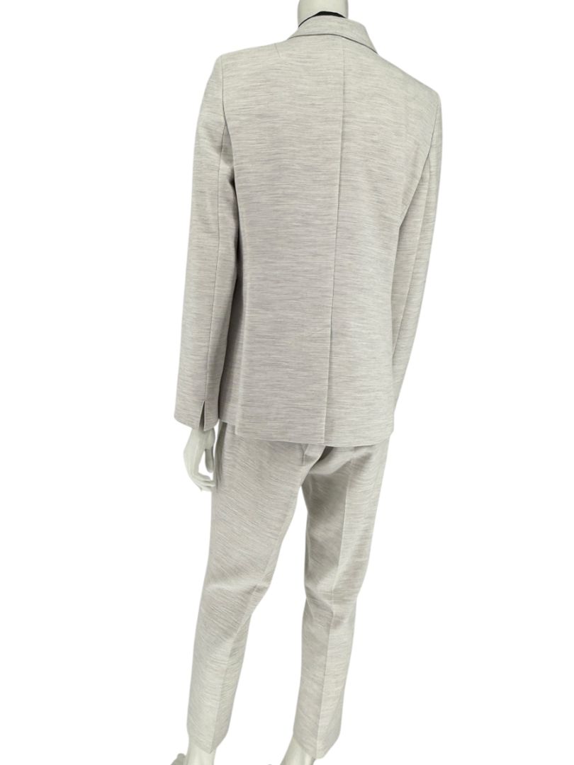 Akris Punto Light Grey Mélange Blazer & Pants Suit Set – Size US 10