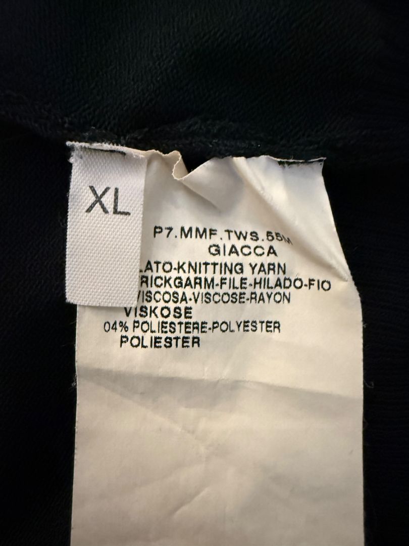 MaxMara Black Deep-V Cardigan – Size XL