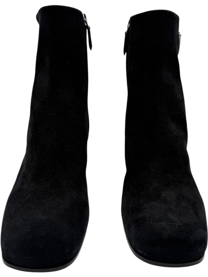 Prada Black Suede Ankle Boots – Size 39.5