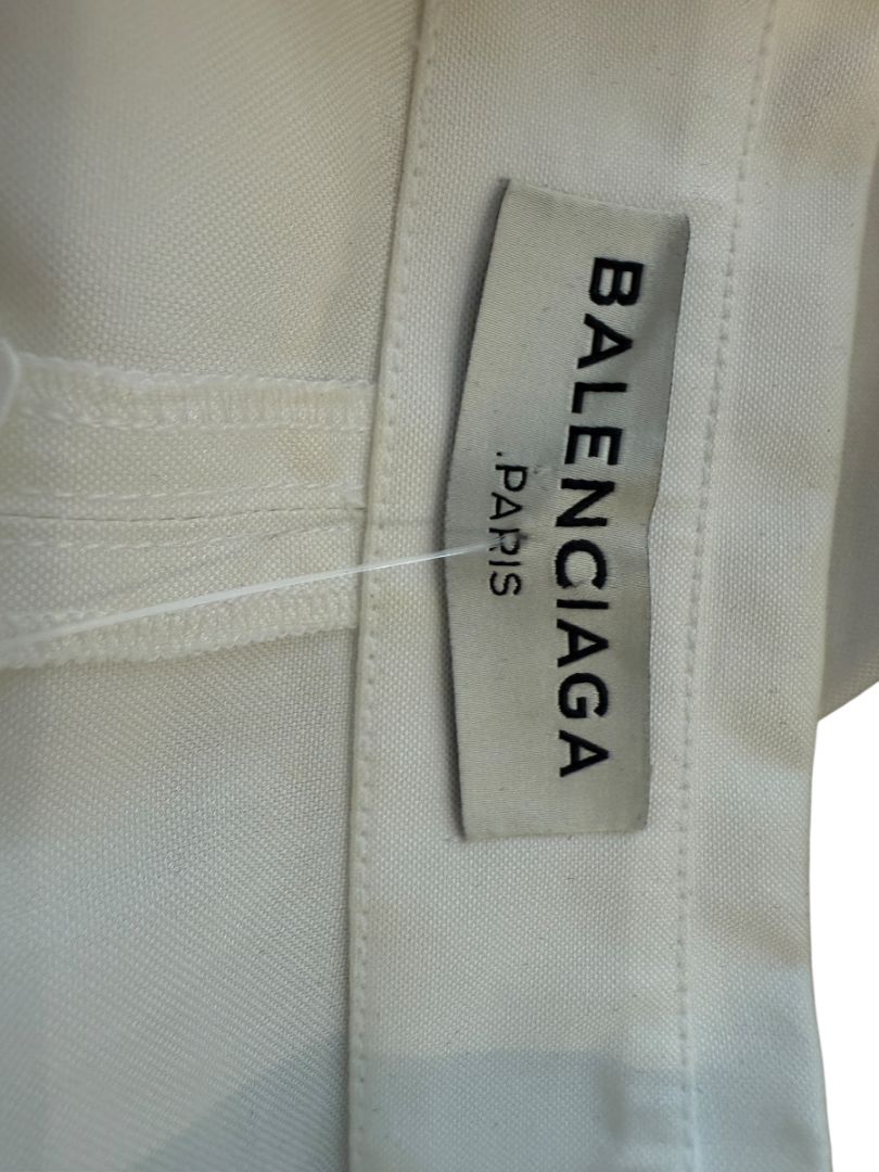 Balenciaga White Asymmetric Ruffle-Hem Shirt – Size IT 40 (US 6/8)