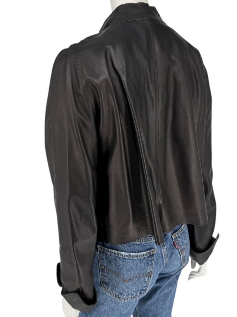 Peter Cohen Black Leather Cropped Jacket – Size M