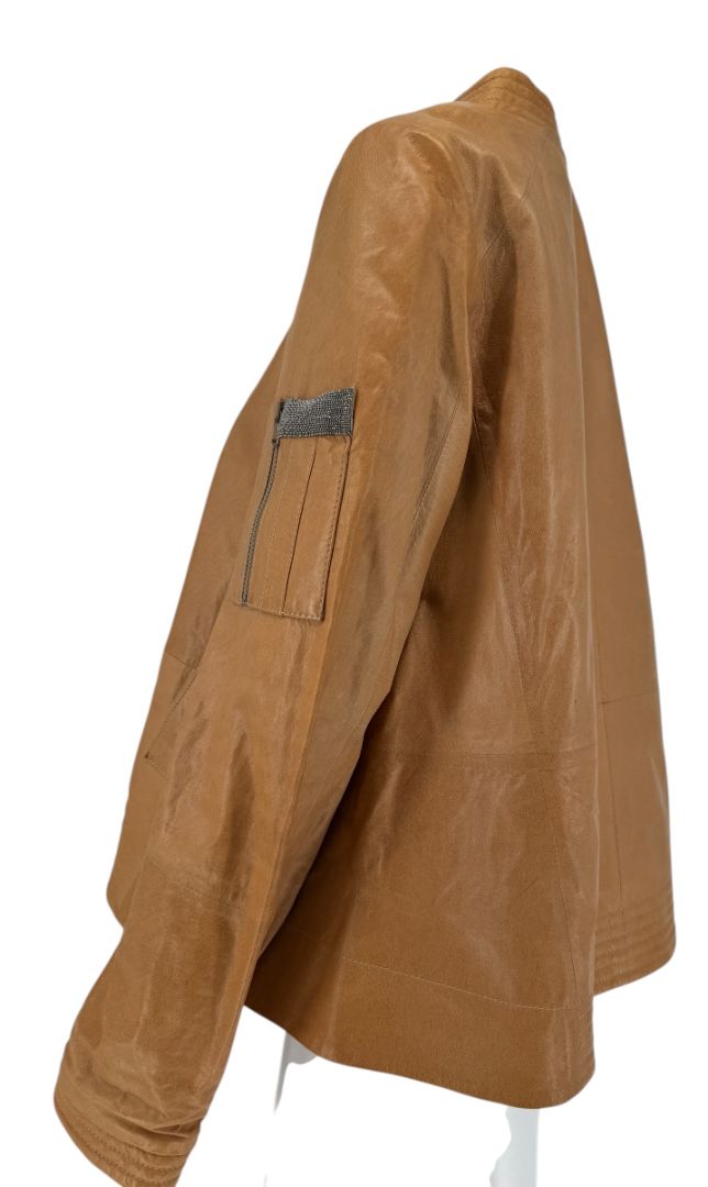 Brand New Brunello Cucinelli Leather Moto Jacket – Size 44