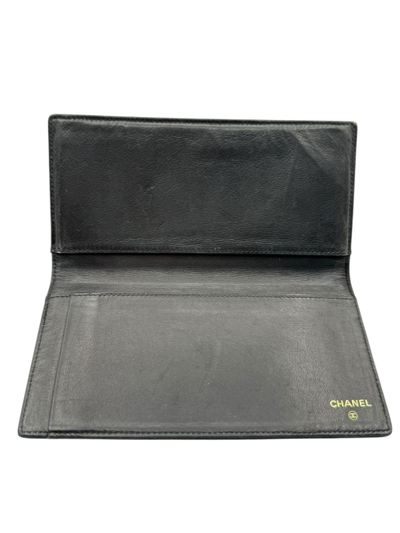 Chanel Black Caviar Leather CC Checkbook Holder – Made in Italy