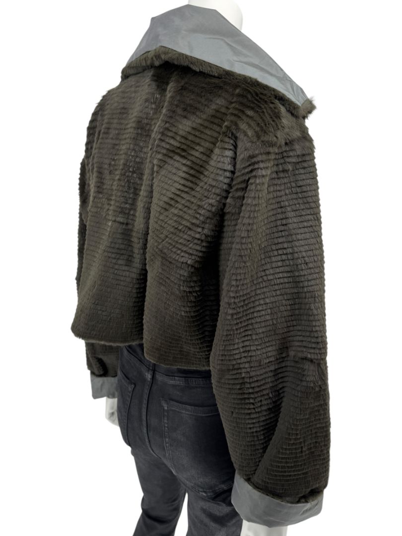 Peter Cohen Olive Brown Textured Fur Jacket – Size L