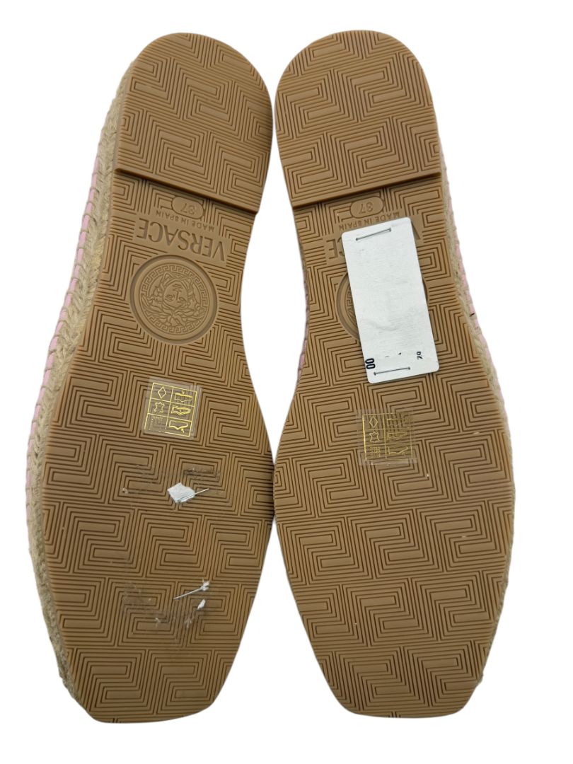 NIB Versace Chain-Print Cotton Espadrille Loafers - Size 37