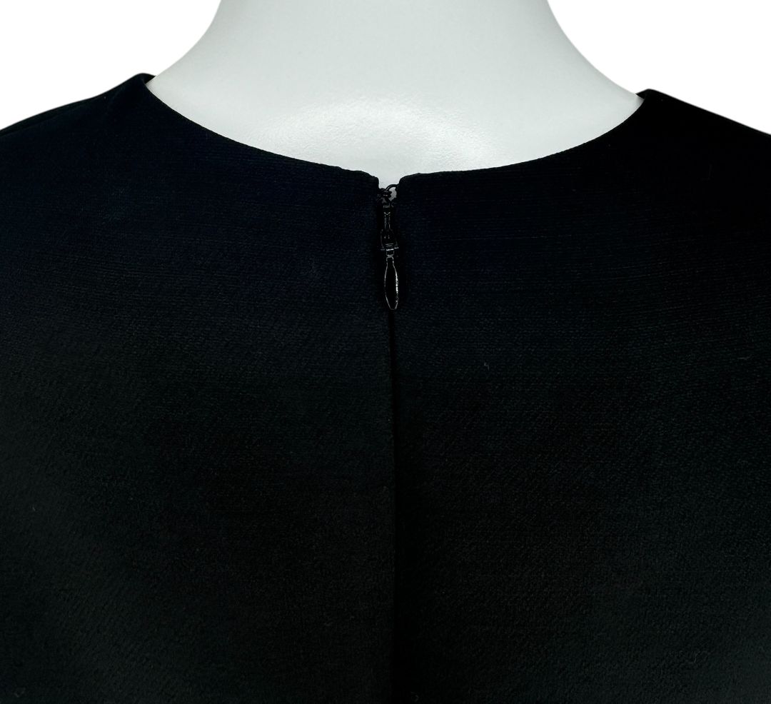 Valentino Black Mini Dress with Embroidered Cuffs – Size 44 – Excellent Preowned Condition