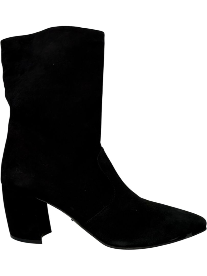 Prada Black Suede Mid-Calf Boots – Size 39.5