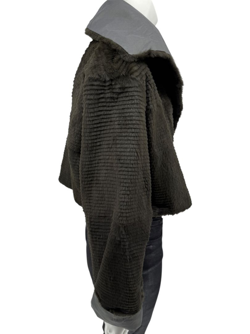 Peter Cohen Olive Brown Textured Fur Jacket – Size L