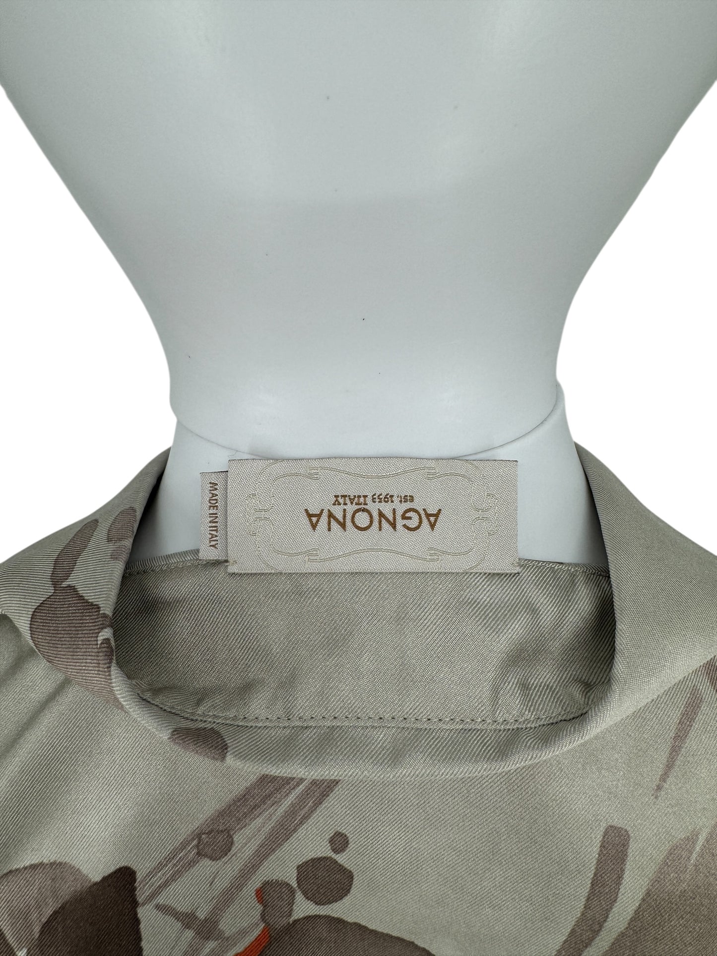 Agnona Printed Silk Shirt – Size 44 (IT)