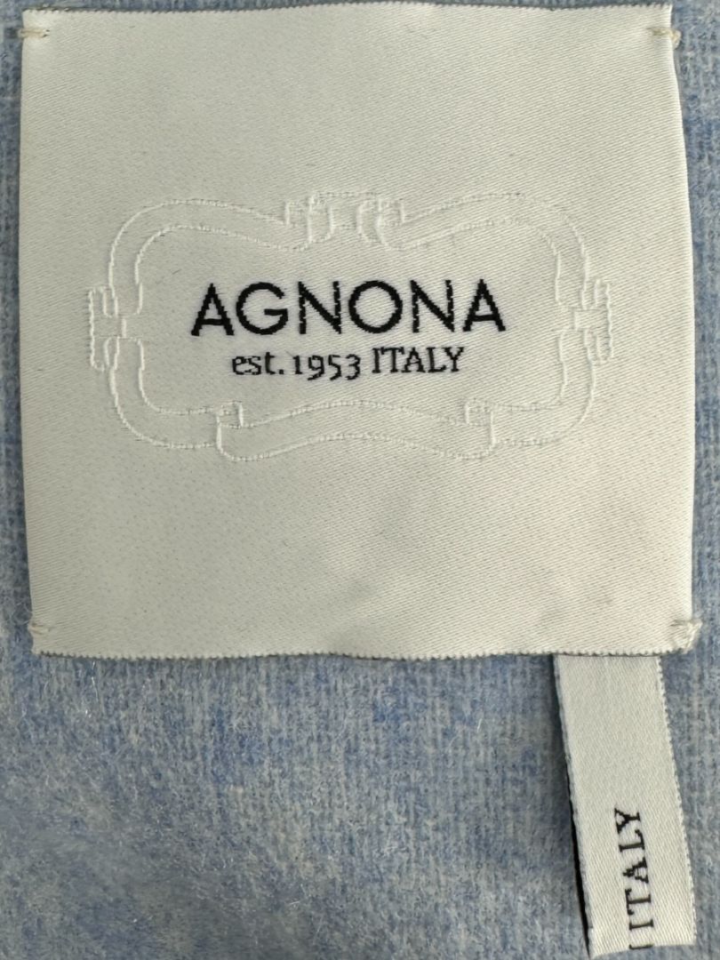 Agnona Light Blue Hooded Wool-Cashmere Coat - Size S