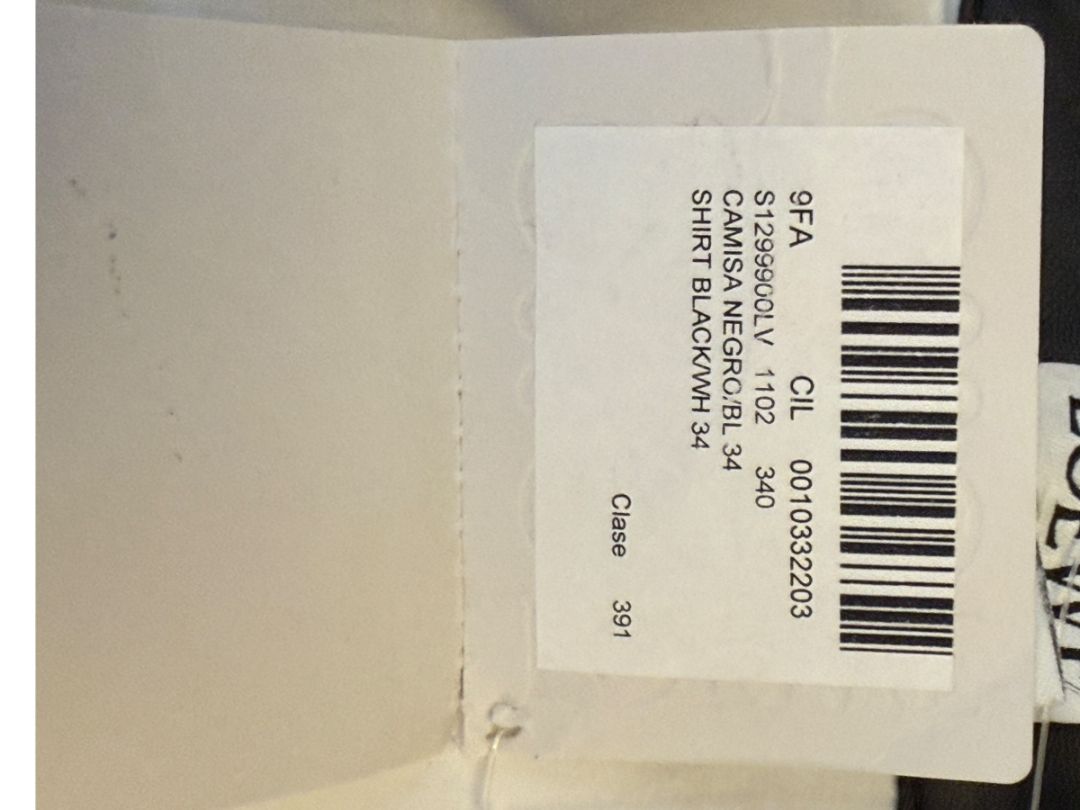 NWT Loewe Black & White Leather Panel Shirt – Size 34