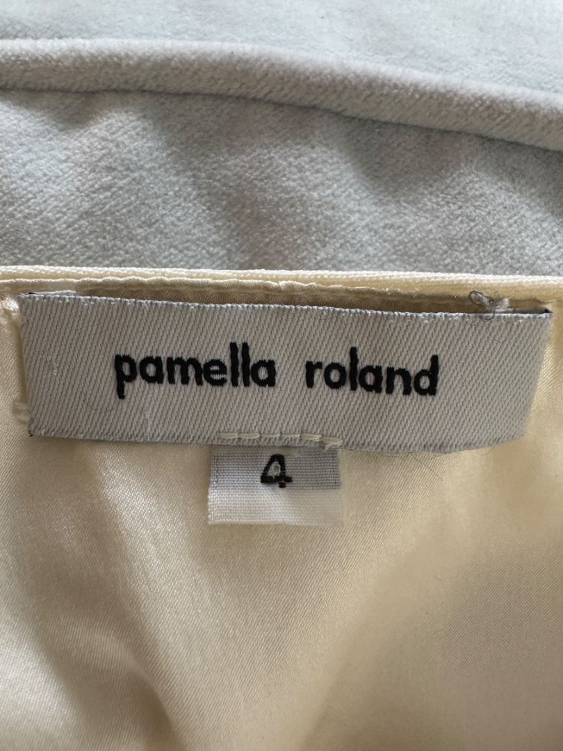 Pamella Roland Cream Bodycon Cut-Out Back Dress - Size 4