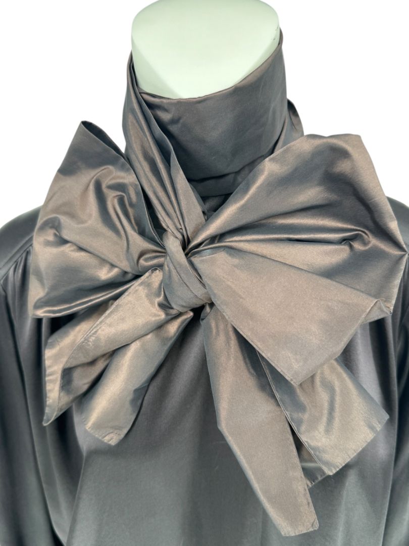 Etro Black Silk Bow-Neck Blouse – Size IT 46 (US 10)
