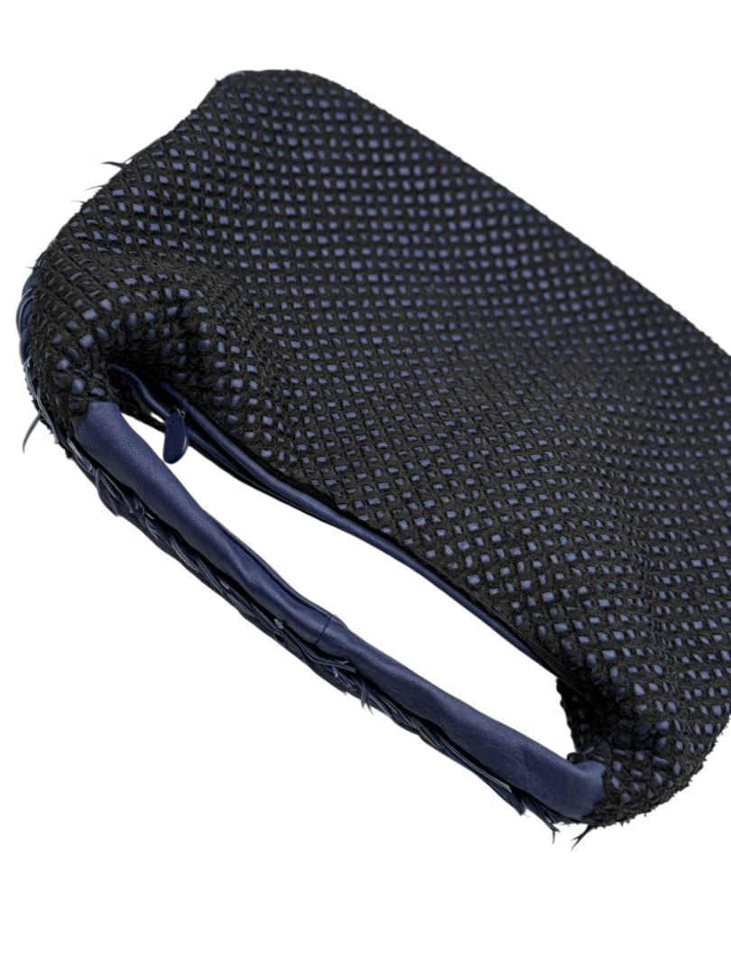 Bottega Veneta Nappa Silk Mini Ponza Devore Fuzzy Maxi Hobo Indigo