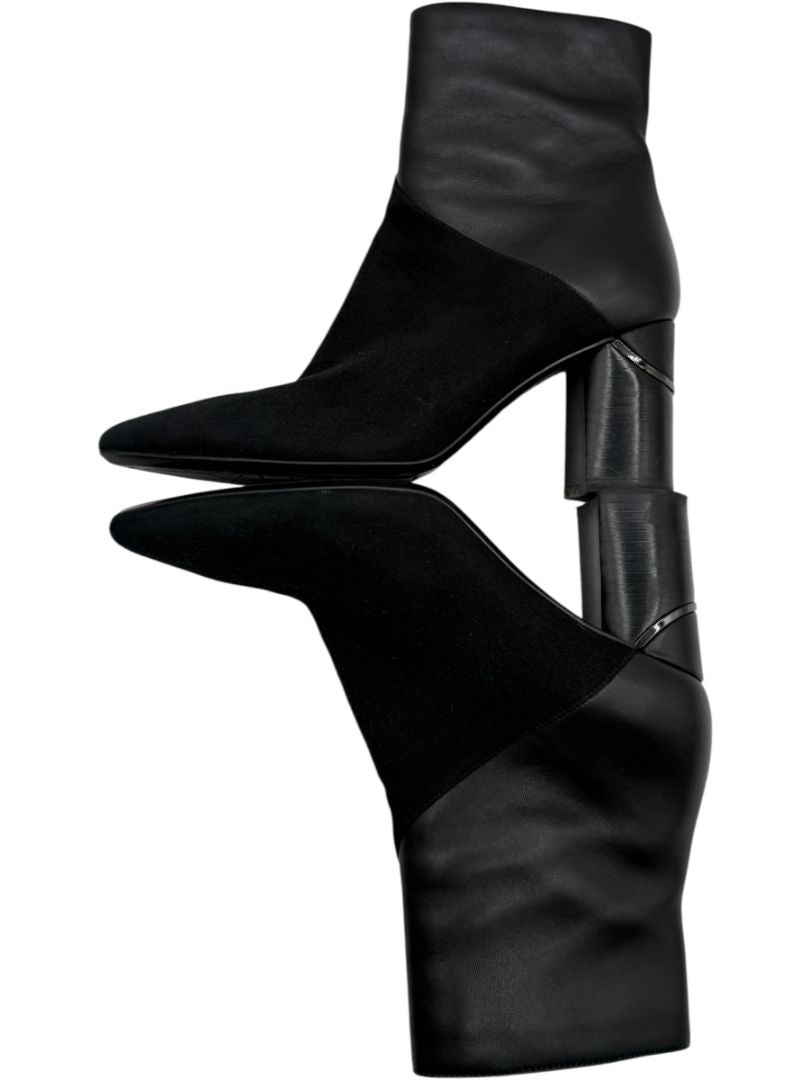 Aquatalia Black Suede/Leather Pointed Toe Booties – Size 9