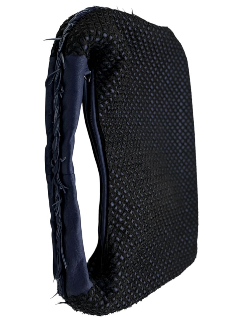 Bottega Veneta Nappa Silk Mini Ponza Devore Fuzzy Maxi Hobo Indigo
