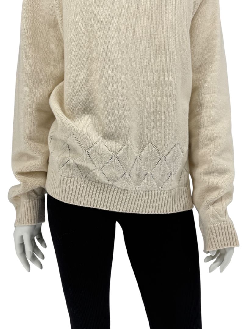 Loro Piana Cream Baby Cashmere Turtleneck Sweater – Size IT 48
