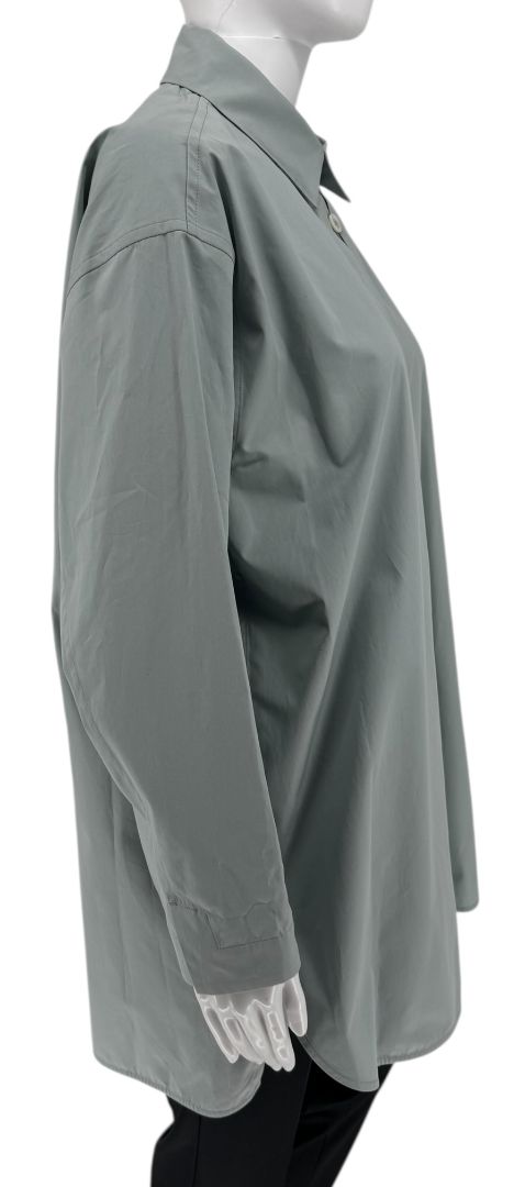 Jil Sander Oversized Cotton Poplin Shirt in Light Sage – Size 36 (US 6)