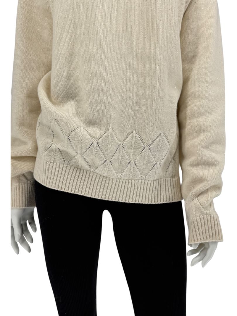 Loro Piana Cream Baby Cashmere Turtleneck Sweater – Size IT 48