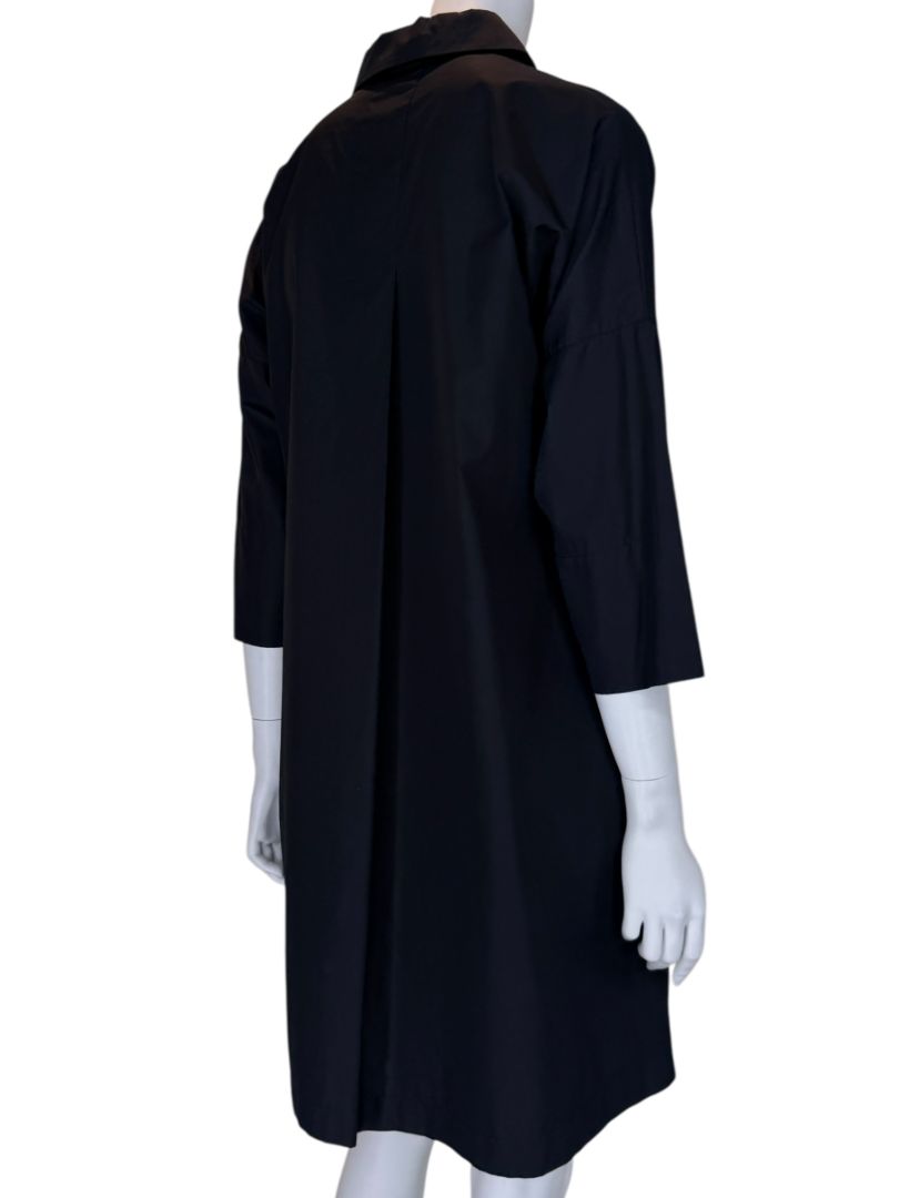 Akris Punto Black Cotton Shirt Dress with Button Detail – Size US 2