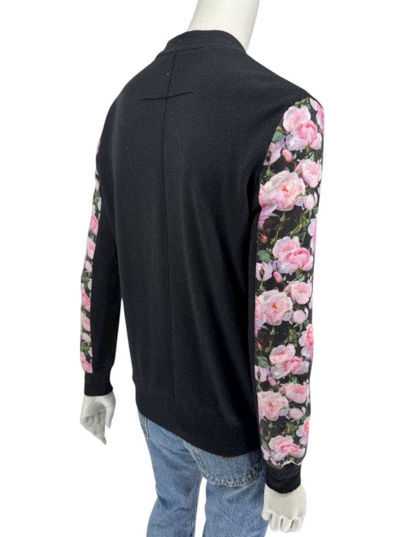 Givenchy Floral Silk-Panel Cashmere Cardigan – Size L