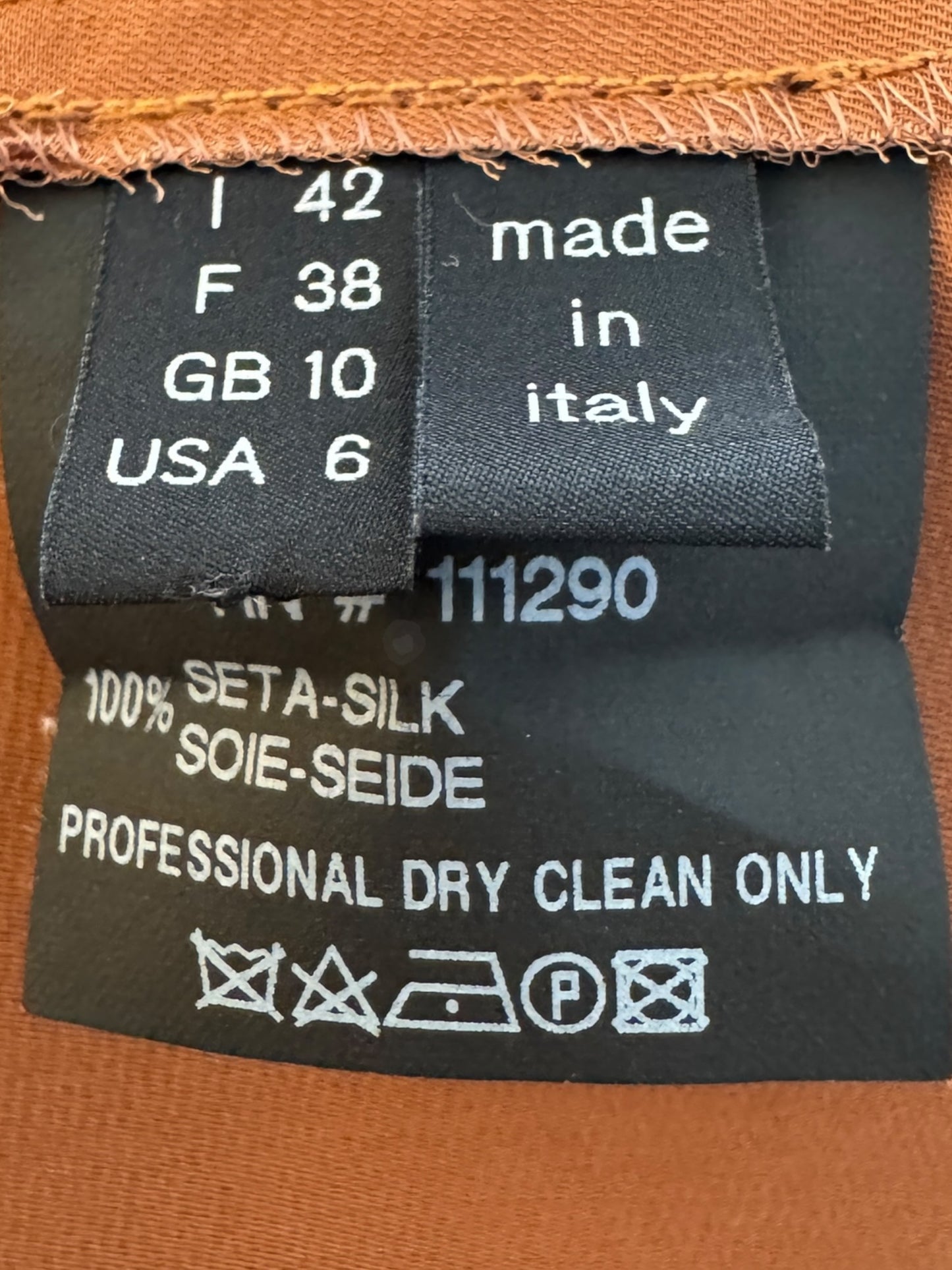 Derek Lam Rust Silk Long Shirt – Size 6 US / 42 IT / 38 FR / 10 GB