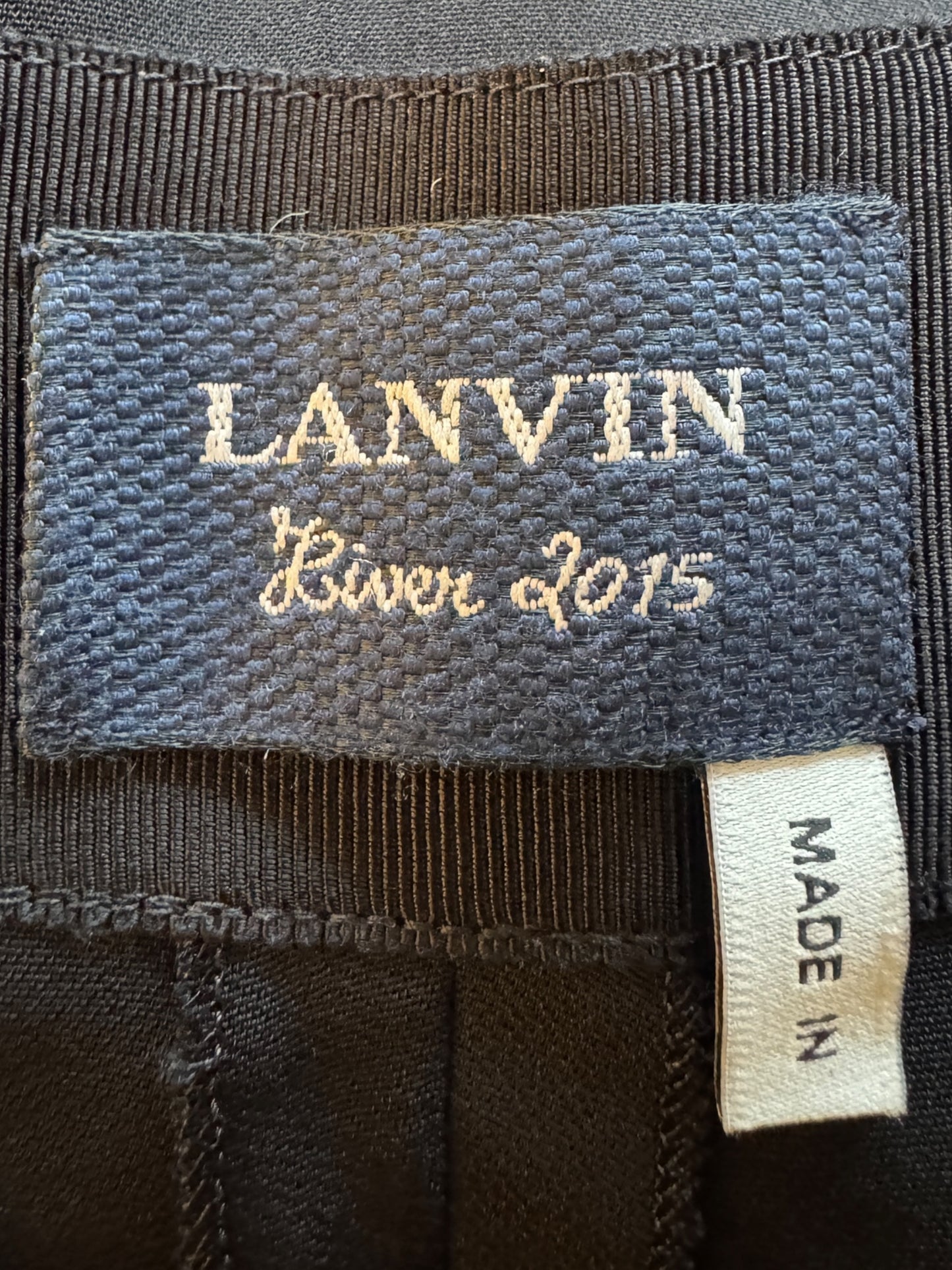 Lanvin Black Grosgrain-Waistband Tuxedo Pants – Size 44